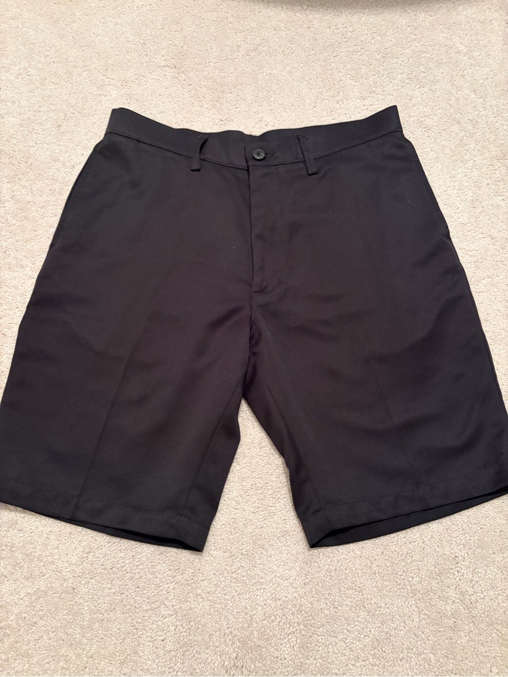 Haggar Black Flat-Front Casual Shorts